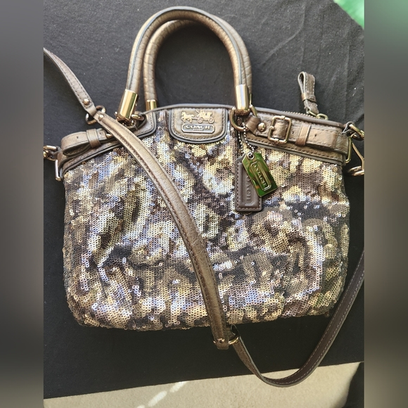 Coach Madison Sophia Ocelot Sequin Satchel Crossbody Mini (18638) RARE! - Picture 12 of 16